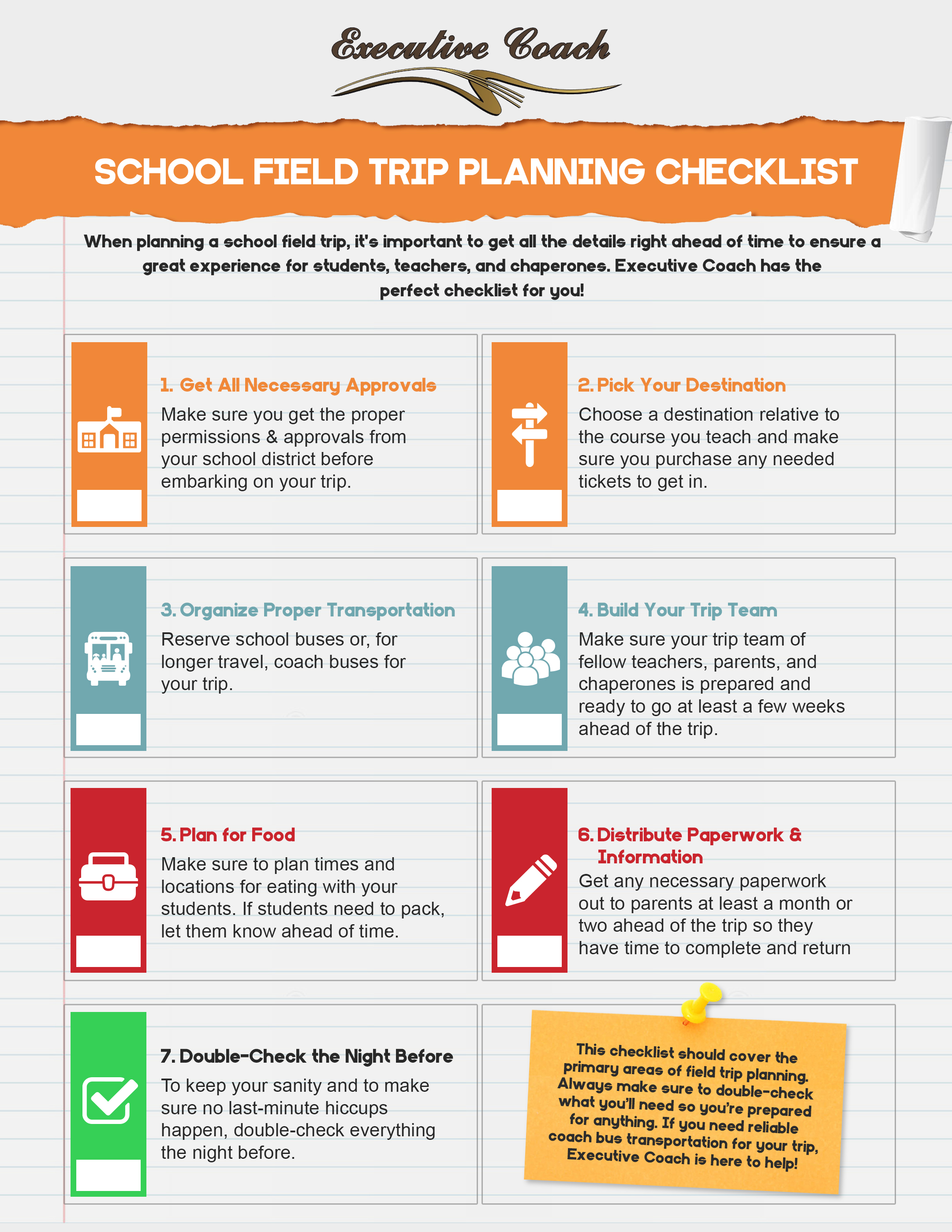 planning a school trip checklist