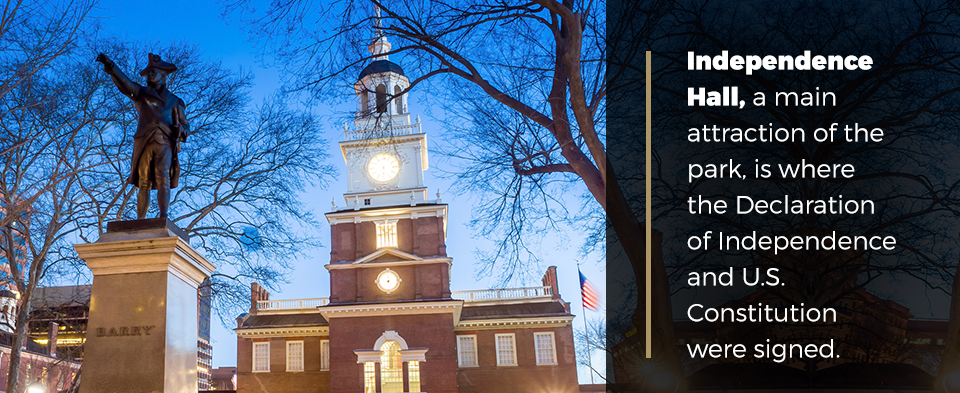 Independence Hall is where the Declaration of Independence and U.S. Constitution were signed.