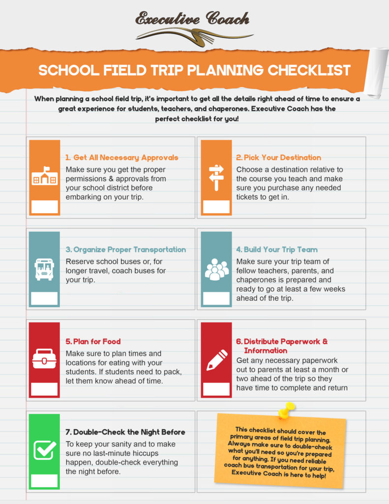 school field trip planning checklist