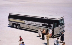 Executive Coach bus and people