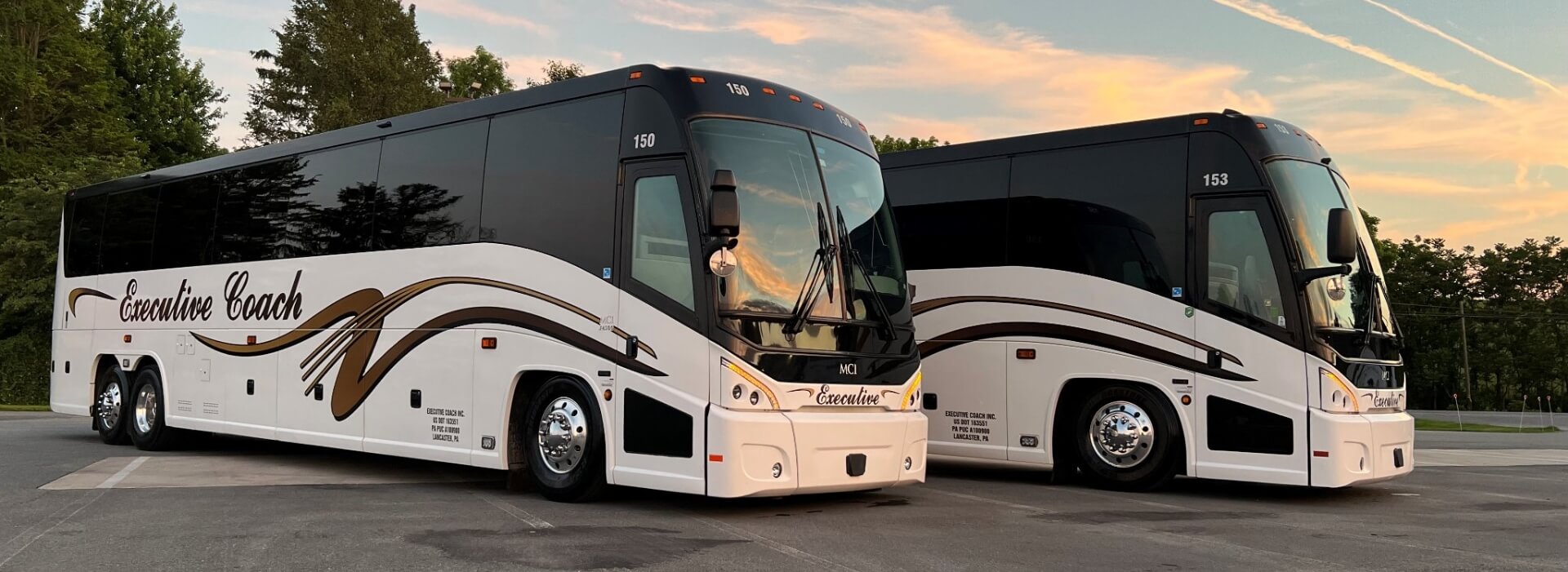 2 Executive Coach buses side by side