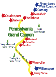 Pennsylvania Grand Canyon Bus Route